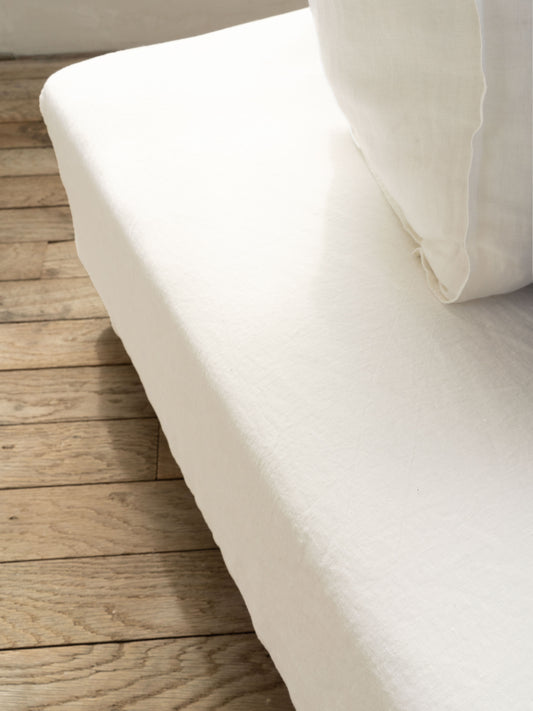 Pure linen fitted sheet